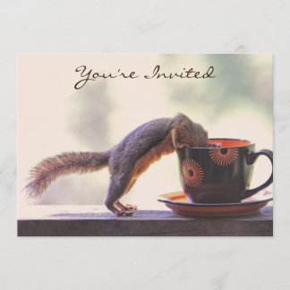 Invitation Tasse d'écureuil et de café