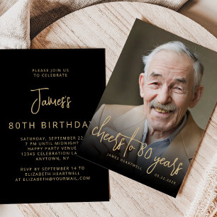 Invitation Tasse personnalisée avec photo pour les 80 ans