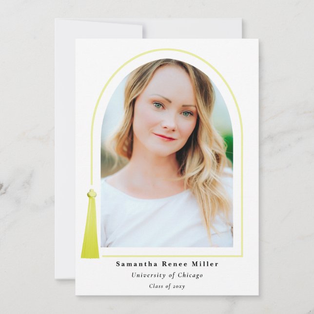 Invitation Tassel Arch Moderne Minimal 2 Diplôme Photo (Devant)