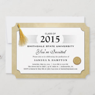 Invitation Tassel Gold Border & Gold 2015