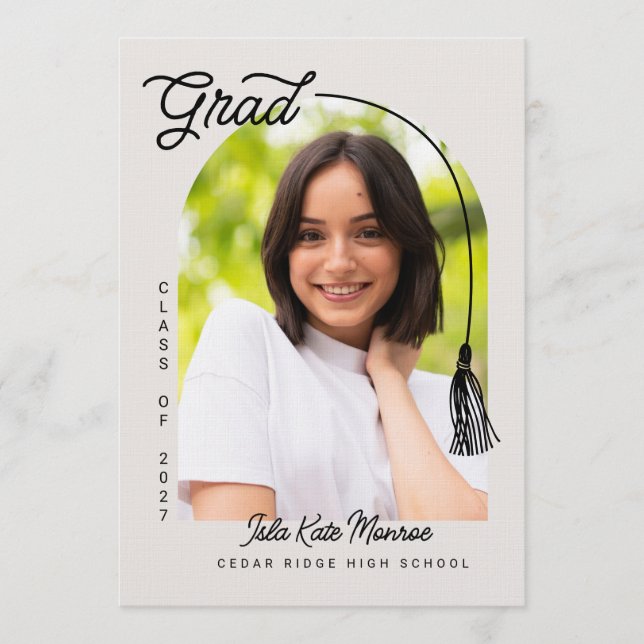 Invitation Tassel Grad Announcement with Photo (Devant)