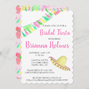Invitation Tassel personnalisé Papel Picado Rose Green Fiesta