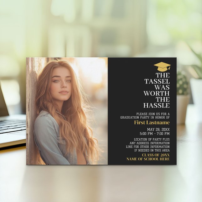 Invitation Tassel valait la peine d'être tué - Photo - Grad P (Graduation Announcement and Invitation)