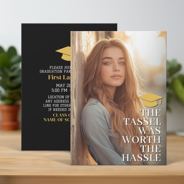 Invitation Tassel valait le coup d'oeil - Photo moderne - Gra (Graduation Party Invitation and Announcement)