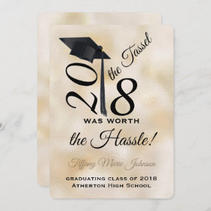 Invitation Tassel Worth the Hassle Graduation 2018