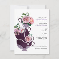 Tasses de thé florales Perles Vintage Fête de mari