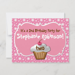 Invitation Tastey Frosted Cupcake 2e anniversaire