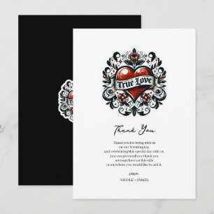 Invitation Tatouage Autocollant Coeur Amour Véritable Mariage