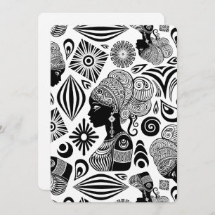 Invitation Tatouage Tribal Portrait de Fille Africaine