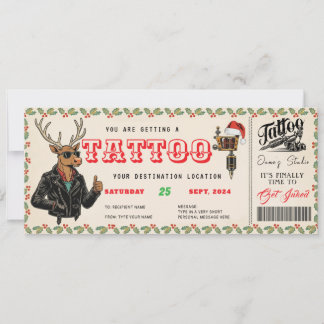 Invitation Tattoo Christmas Gift Ticket Certificate Voucher