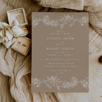 Taupe pâle vintage et Mariage floral blanc