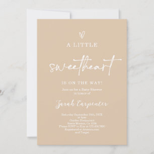 Invitation Taupe Petit Baby shower amoureux