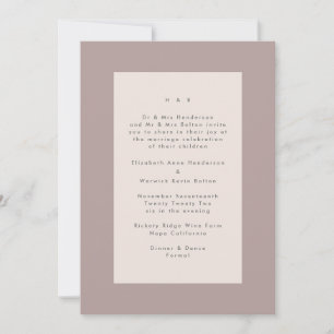 Invitation Taupe sur beige moderne minimaliste simple Mariage