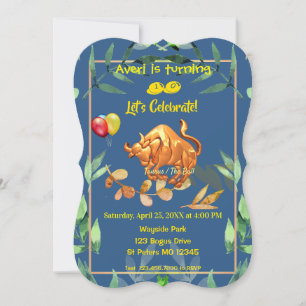 Invitation Taureau Bleu Anniversaire (20 avril - 20 mai)