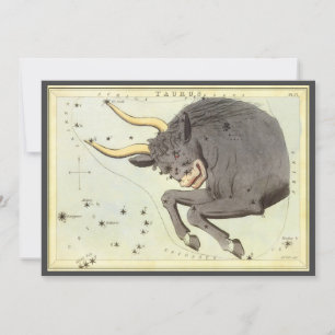 Invitation Taureau Taureau, Constellation Vintage Miroir d'Ur