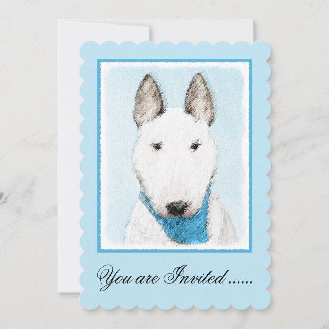 Invitation Taureau Terrier - Cute Original Chien Art (Devant)