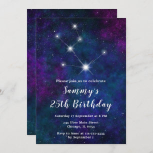 Invitation Taurus Zodiac Constellation fête d'anniversaire