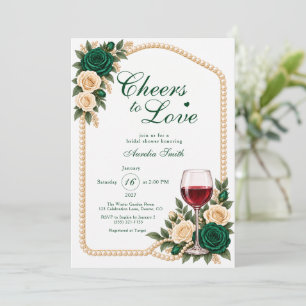 Invitation Tchin à l'amour Vert émeraude Baby Shower