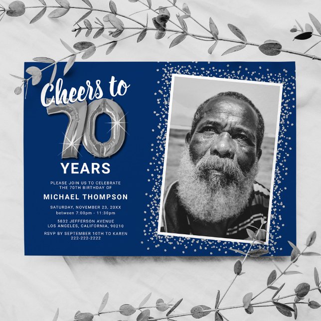 Invitation Tchin tchin pour soixante-dix ans 70e anniversaire (Créateur téléchargé)