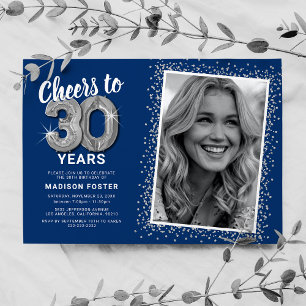 Invitation Tchin tchin pour trente ans Photo d'anniversaire 3