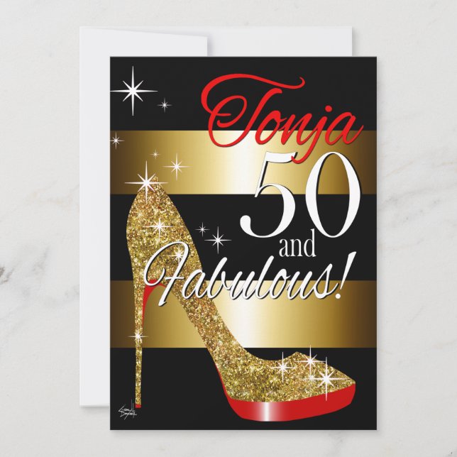 Invitation TD 50 et Fabulous Parties scintillant Stiletto Ann (Devant)