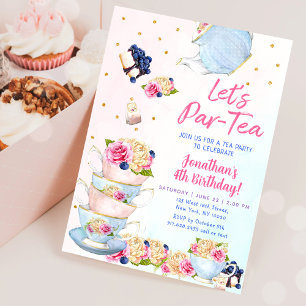 Invitation Tea Birthday Girl Party Par tea Floral Birthday
