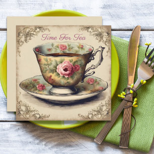 Invitation Tea Cup vintage Floral Fête des mariées Tea Party
