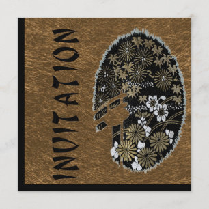 Invitation Tea Garden Party Gold and Black