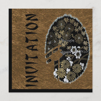 Invitation Tea Garden Party Gold and Black