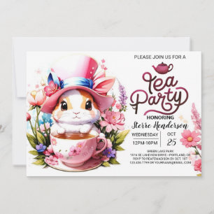 Invitation Tea Party à la maison libre de Bunny sur mesure