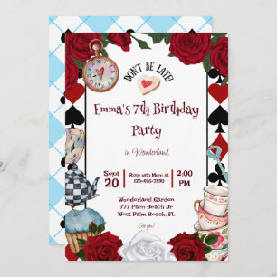 Invitation Tea Party Alice au pays des merveilles