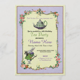 Invitation Tea Party Anniversaire Alice au pays des merveille