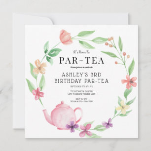 Invitation Tea Party   Anniversaire floral   Tout âge