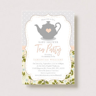 Invitation Tea Party Baby shower de théière sucrée