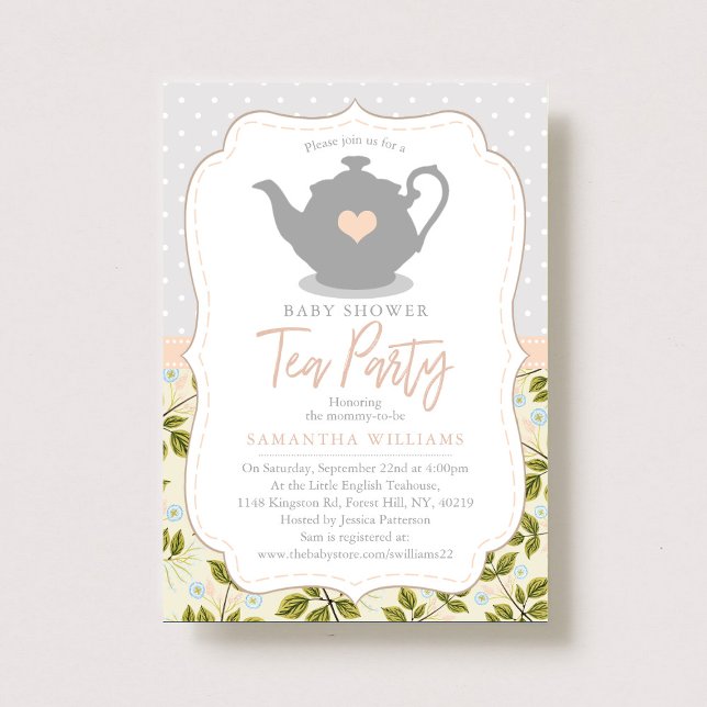 Invitation Tea Party Baby shower de théière sucrée (Créateur téléchargé)