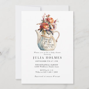 Invitation Tea Party   Baby shower Floral Classic