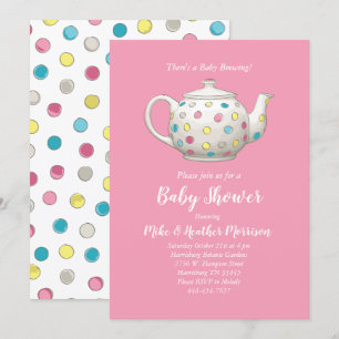 Invitation Tea Party Baby shower Rose Girl