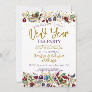 Invitation Tea Party de Nouvel An