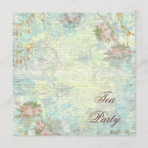 Invitation Tea Party de rose victorienne