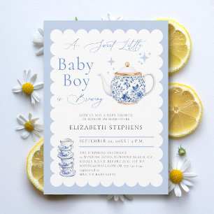 Invitation Tea Party Élégant moderne Sweet Baby garçon douche
