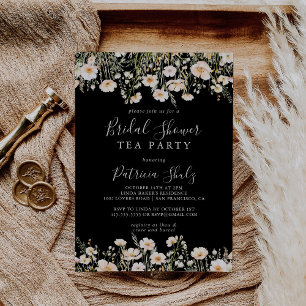 Invitation Tea Party Fleur sauvage classique Fête des mariées