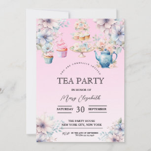 Invitation Tea Party, Invitation Anniversaire