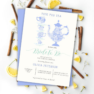Invitation Tea Party Lavender Turquoise Boho Lace Fête des ma