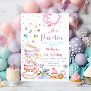 Invitation Tea Party Par-tea Anniversaire