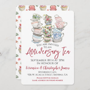 Invitation Tea Party pour l'anniversaire du mariage