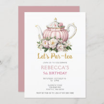 Tea Party rose or fille Anniversaire