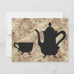 Invitation Tea Party Rose vintage