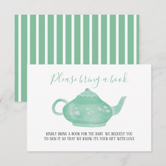 Invitation Tea Party Shabby Chic Baby shower | Apportez Un Li (Devant / Derrière)