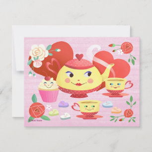 Invitation Tea Set Vintage de Thé de la Saint Valentin