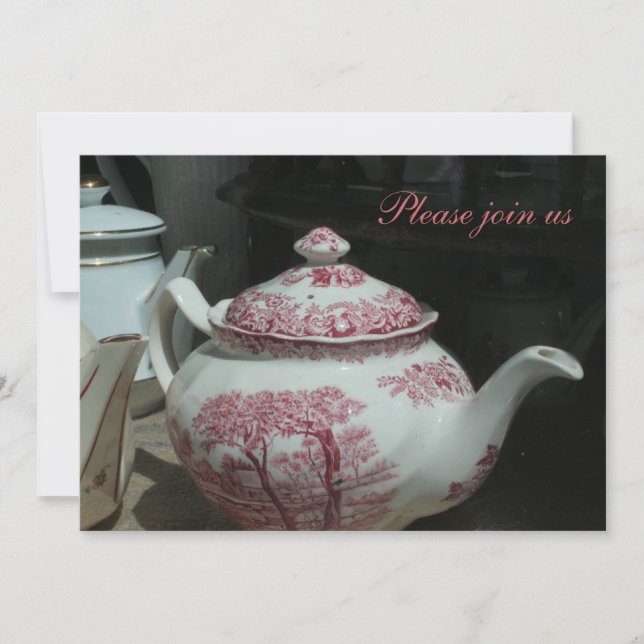 Invitation Tea Time avec thé anglais vintage Inv (Devant)